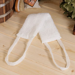 Цена за 3 шт. Мочалка для тела «Пояс», 36 см без ручек, белая