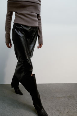FAUX LEATHER MIDI SKIRT - Zara фото 4