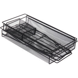 Этажерка настольная хозяйственная универсальная с боковым карманом "ФАНАДЕРО", цвет черный, 45,5*21*39,5см