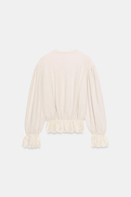 ROMANTIC LACE SWEATSHIRT - Zara фото 5