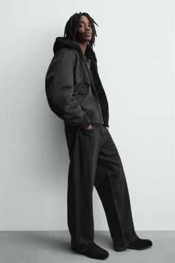 REVERSIBLE FAUX FUR BOMBER JACKET - Zara фото 17