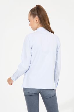 U. S. Polo Assn Женская голубая базовая рубашка с длинным рукавом - U.s. polo assn фото 6