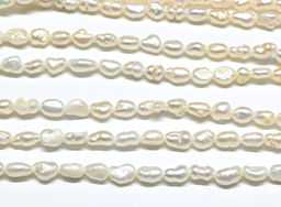 Бусины жемчуг овал 3*5мм цвет белый, 33см, 63 бусины Радуга камня