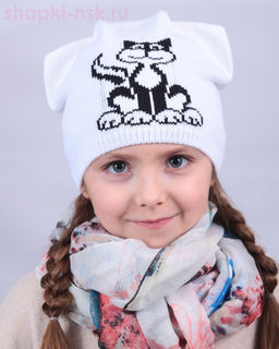 S 366 Шапка по голове с ушками (56-58)