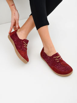 Босоногие туфли 188.natabr.Бордовый джангл+бордовая замша