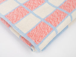 Одеяло байковое 140*205 клетка цв. бело-розово-сине-голубая (Россия ВВТ)