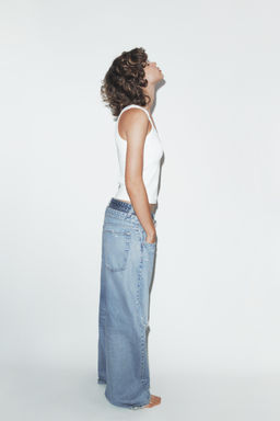 TRF STRAIGHT JEANS WITH DOUBLE WAISTBAND - Zara фото 4