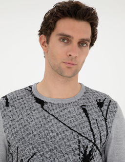 Светло-серый зауженный свитер - Cacharel фото 2