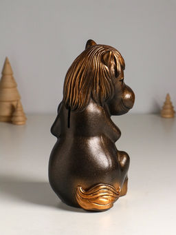 Копилка для денег Лошадь с сердцем, гипс, 23 см, под бронзу