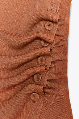 KNIT GATHERED OFF-THE-SHOULDER TOP - Zara фото 6