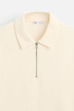 TEXTURED WEAVE POLO SHIRT WITH ZIP - Zara фото 34