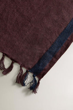 STRIPED LINEN WRAP BEACH TOWEL WITH FRINGING - Zara фото 10