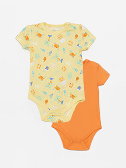 Bisiklet Yaka Desenli Erkek Bebek ??t??tl? Body 2li