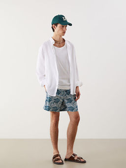 K?sa Boy Desenli Erkek Deniz ?ortu