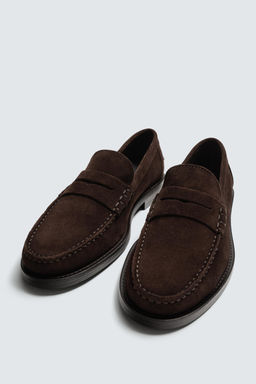 LIMITED EDITION SPLIT SUEDE LOAFERS - Zara фото 5