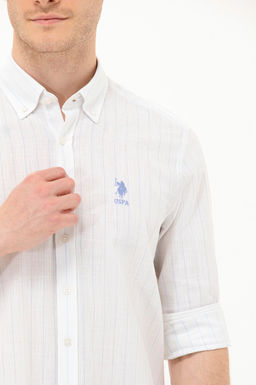Мужская синяя рубашка с длинным рукавом - U.s. polo assn фото 7
