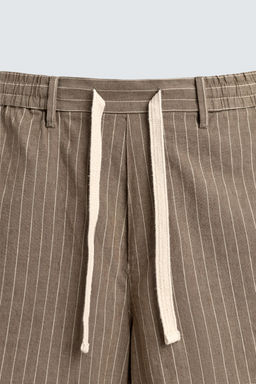 BERMUDA RELAXED FIT ALGOD?N - LINO / Marr?n / Crudo - Zara фото 8