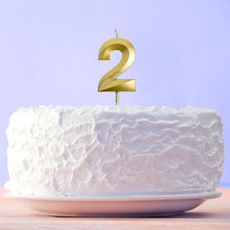 Цена за 2 шт. Свеча для торта, цифра «2», 11.5×2.3 см