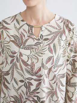 Bisiklet Yaka ?i?ekli Bluz