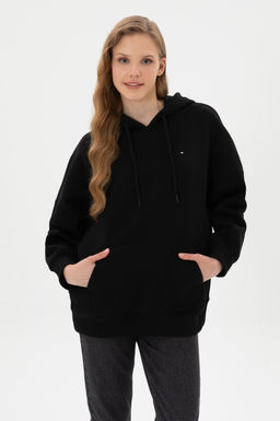 Kad_n Siyah Basic Sweatshirt Sepette S_rpriz _ndirim