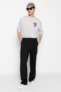 Siyah Wide Leg Bol Kuma_ Baggy Pantolon TMNSS23PL00039
