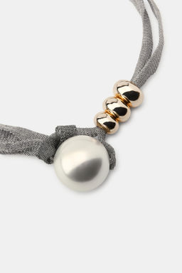MESH BALL FAUX PEARL NECKLACE - Zara фото 4