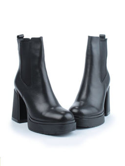 04-M3-1469 BLACK Ботильоны зимние женские (натуральная кожа, натуральный мех)