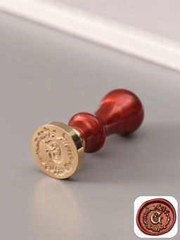 Печать для сургуча с пластиковой ручкой «Венок с буквой G», 2.5×2.5×6.3 см