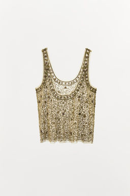 RHINESTONE TOP WITH BEADING - Zara фото 3