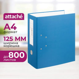 Папка-регистратор с ароч.мех. PVC без мет/уг 125мм синий,ПБП1,карм.кор - Attache фото 2