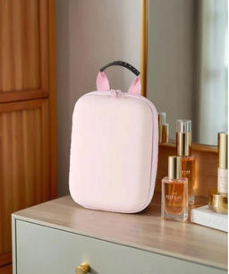 Косметичка дорожная с зеркалом и подсветкой, розовая