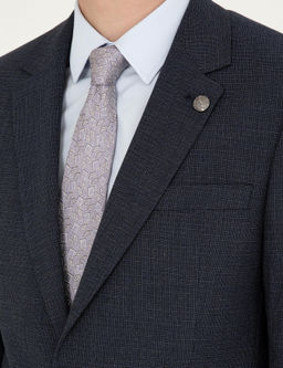 Lacivert Slim Fit Tak_m Elbise