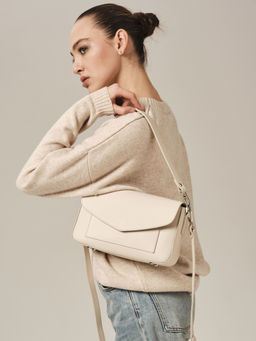 Кожаная сумка Rosie DBR 31158 светлый крем фото 3