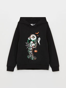 Mickey Mouse Bask?l? Uzun Kollu Erkek ?ocuk Hoodie