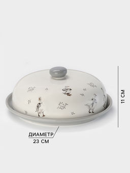 Блинница Доляна «Гуси», d=23 см, h=11 см, доломит, белая