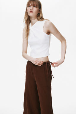 Pantal?n de muselina con cordones de ajuste - H&m фото 7