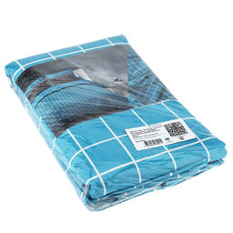 Постельное белье, комплект 1,5 спальный Таттерсол 4/6 морская волна, 3 предмета: пододеяльник на кнопках 145х215см, простыня 150х220см, 1 наволочка 50х70см с клапаном-запахом, поплин Комфорт 115г/м2, хлопок 100%, упаковка эконом ПВХ 32х41см, Д - Домашняя мода фото 2