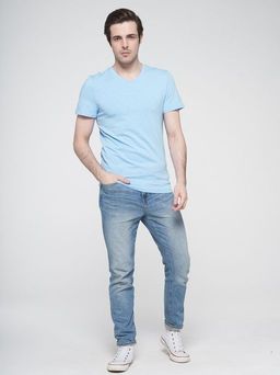 Фуфайка (футболка) мужская BY201-17001/3. ХБ14-4121 голубой