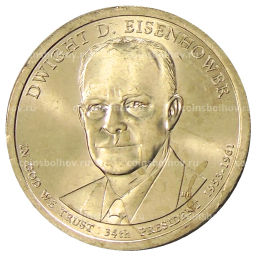 Монета 1 доллар 2015 года Р США 34-й президент США Дуайт Эйзенхауэр