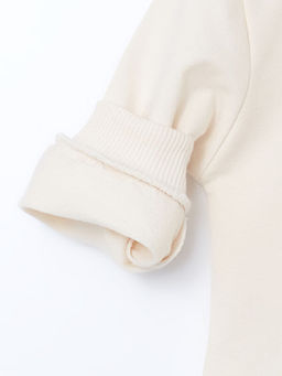 Bisiklet Yaka Bask?l? Erkek Bebek Sweatshirt ve E?ofman Alt 2li