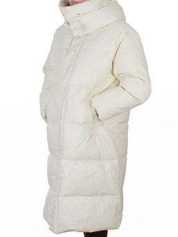 3063 MILK WHITE Пальто пуховое женское оверсайз (утиный пух)