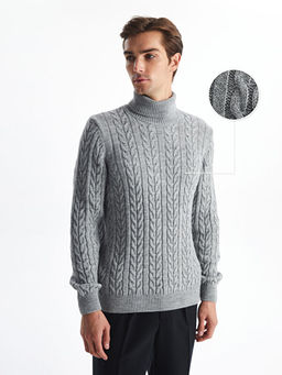 Bal?k?? Yaka Uzun Kollu Erkek Triko Kazak