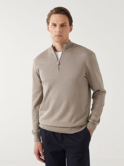 Dik Yaka Uzun Kollu Erkek Triko Kazak