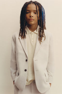 BLAZER TRAJE CON ALGOD?N Y LINO / Crudo