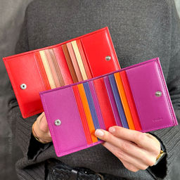 Итальянский кожаный кошелек DuDu серии Flavio | огненно-красный - Dudubags фото 9