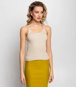 Топ #КТН263, светло-бежевый