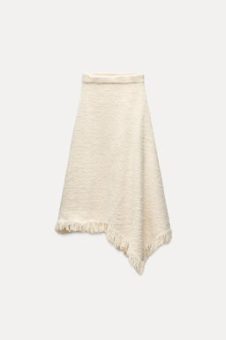 ASYMMETRIC FRINGED KNIT SKIRT - Zara фото 2