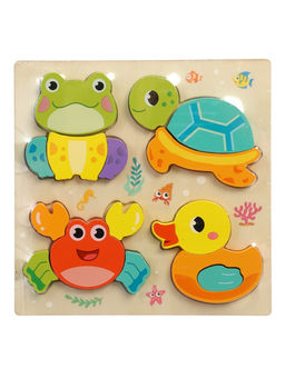 Развивающий 3D пазл «Зверята», деревянный