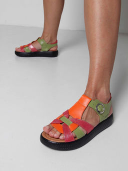 Босоножки 2028.2530bl. Зеленый красный