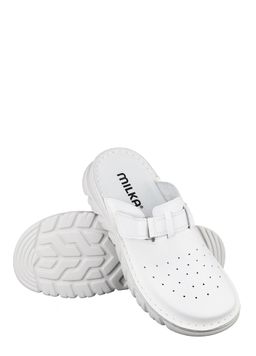 03 | Duki | Белые женские медицинские сабо натуральная кожа - Milka shoes&more фото 16